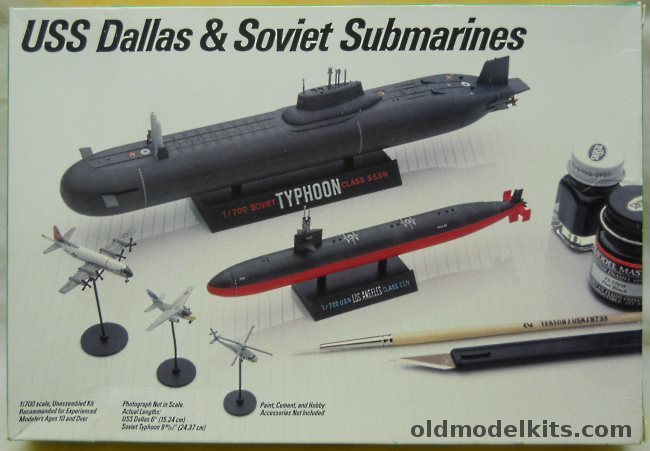 Testors 1/700 USS Dallas / Typhoon / P-3C Orion / S-3A Viking / SH-60B Seahawk, 901 plastic model kit